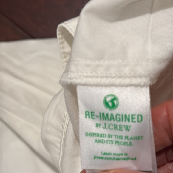 J Crew Reimagined white slouchy boyfriend chino petite pants - Picture 7 of 10